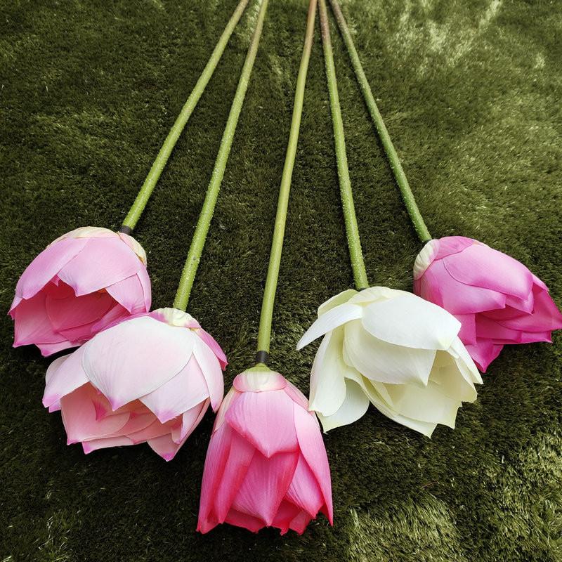 Lotus Silk Flower Simulation For Home Office Decoration And Photo Backdrops
