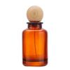 Bayonet Brown Light-Proof Glass Decant Bottle with Wood Lid - Portable Fine Mist Tea-Colored Perfume Sample Bottle