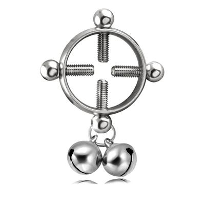 Fashion Women Body Piercing Breast Nail Screw Bell Pendant Fake Nipple Ring Jewelry