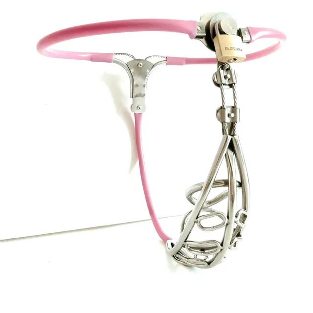 Keuschheitsgürtel aus Edelstahl für Herren, tragbare Hose mit atmungsaktivem, verschließbarem Peniskäfiggurt am Penis, Bondage-Sexspielzeug für Männer