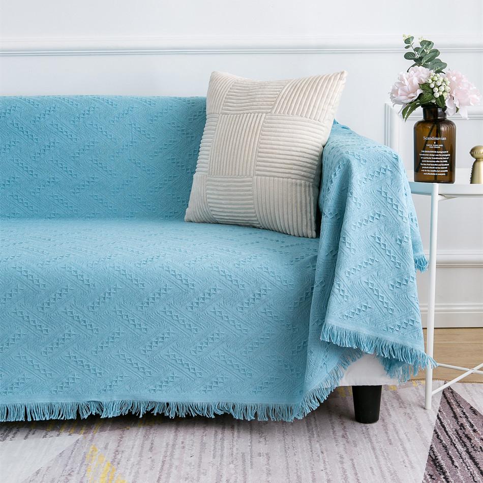 Simple and Suitable for All Seasons, Herringbone Grid, Lazy Sofa Towel, Outdoor Camping Blanket, Sofa Mat, Tablecloth