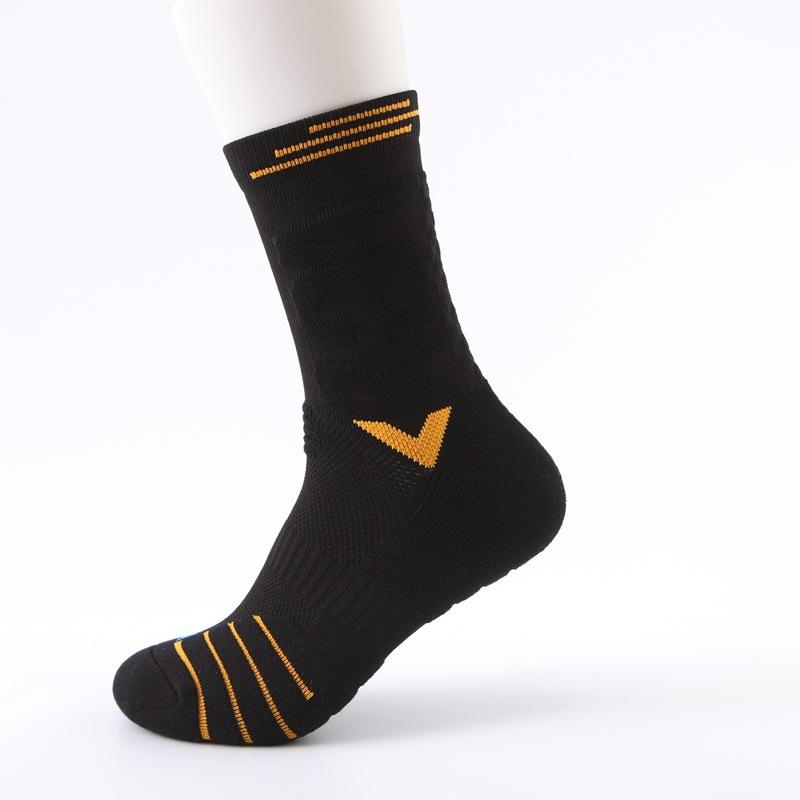 

Professional Towel-backed Thickened Basketball Socks, Men s Breathable, Anti-slip and Wear-resistant Elite Badminton Sports Pressure Socks 1 pair чорний