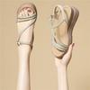 Versatile rhinestone breathable Roman shoes soft-soled non-slip muffin shoes early spring casual heel heightened platform sandals