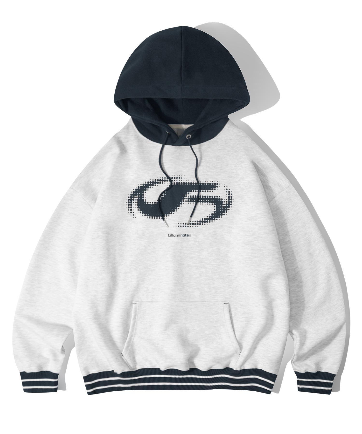 Illuminate Oversized Symbol Logo Hoodie - Light Grey Light Grey/M