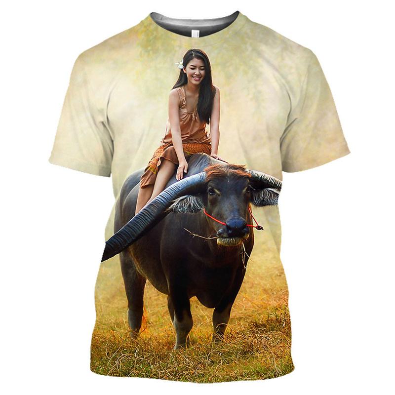 Spain Bull Graphic T Shirt for Men T-shirt Fashion 3D San Fermín Bullfight Printed Tee Shirts Womens Clothing Kids Short Sleeve