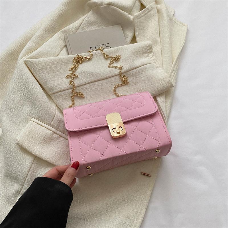 Stylish Medium-sized Pu Shoulder Bag With Stitching Elements For Summer 2023 розовый