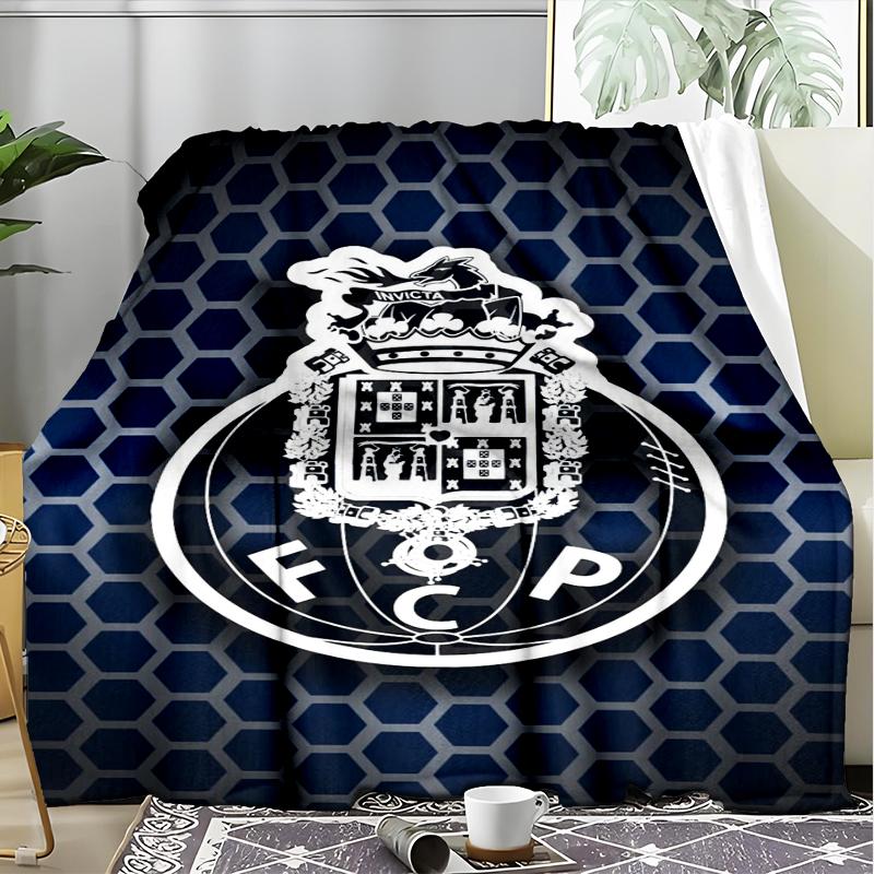 1 Stück FC Porto Design Bedruckte Weiche Flanelldecke Überwurf für Schlafzimmer Wohnzimmer Sofa Camping Reise Fan Geschenke Weihnachtsgeschenke