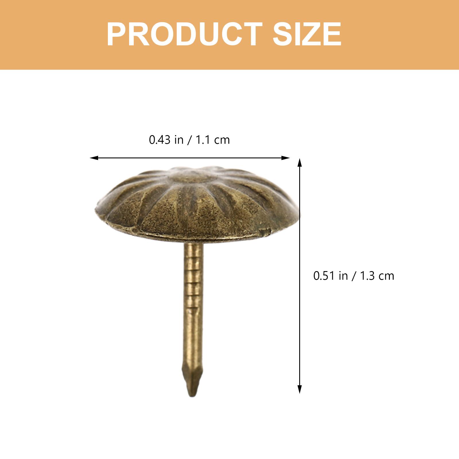 100 Peças Tachas Decorativas para Estofamento Pregos de Crisântemo Material de Ferro Firme Forte para Sofás Cadeiras Armários Caixa de Madeira verde