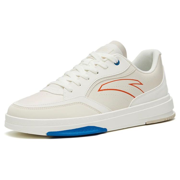 Anta Lifestyle Series Non-Slip Wear-Resistant Low-Top Skate Shoes Men Sneakers White Blue 912328011-4