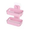 Double-Layer No-Drill Wall-Mounted Soap Dish and Bathroom Organizer