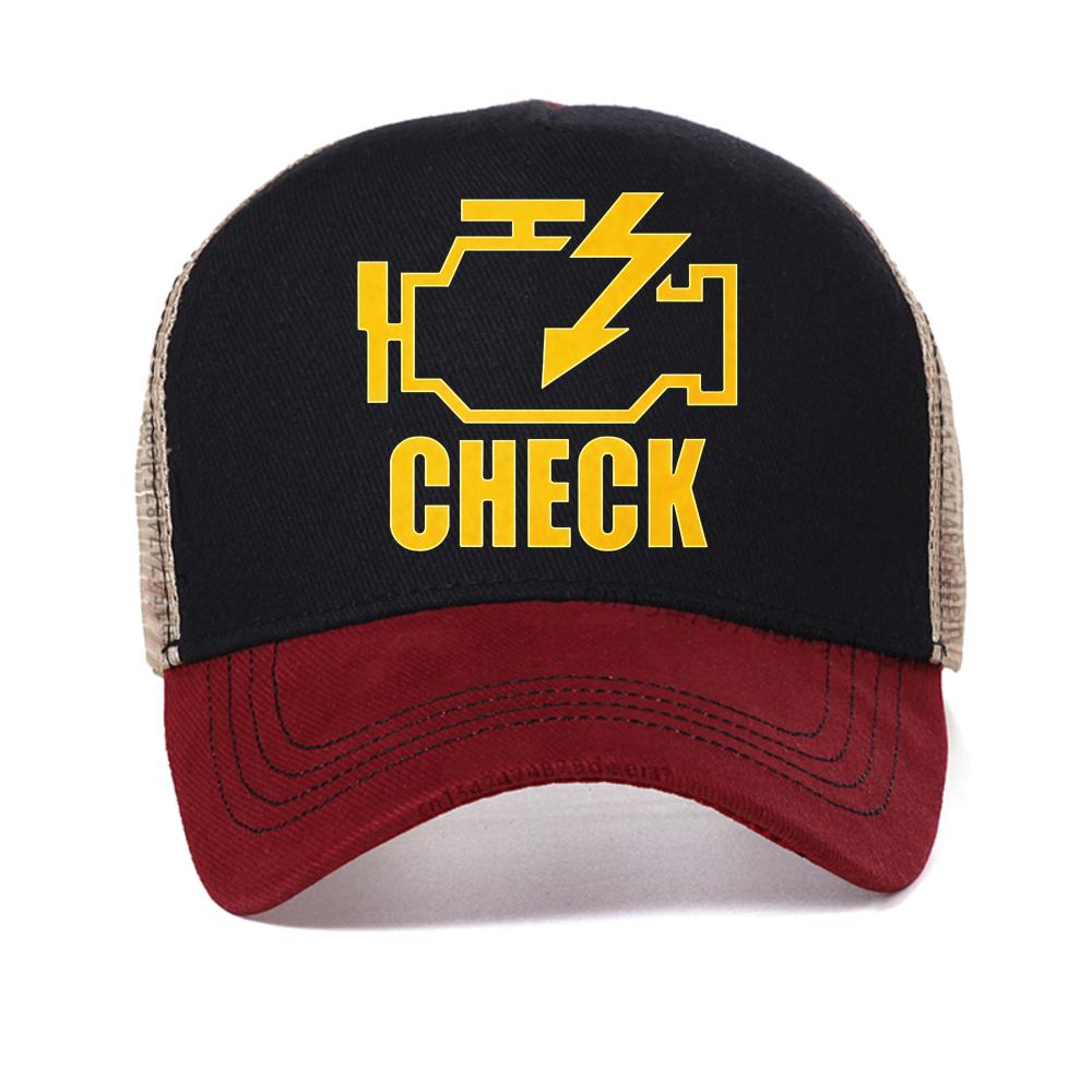 

Mechanic Auto Repair Check Engine Light baseball cap Funny Birthday Gift For Men Father Husband Daddy caps mesh trucker hats Adjustable красный
