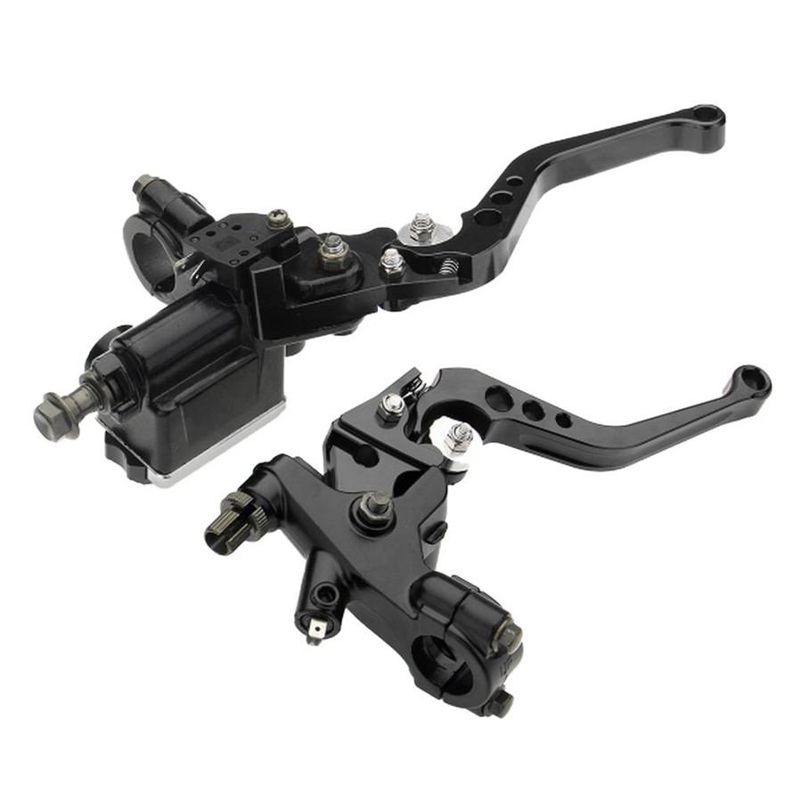 Pair 7/8'' CNC Universal Motorcycle Brake Clutch Master Cylinder Lever Set Reser