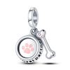 Hapourcopper Dog Dangle Charms Golden Retriever Bone Footprint Beads Fit Original Pan Bracelet Jewelry Making