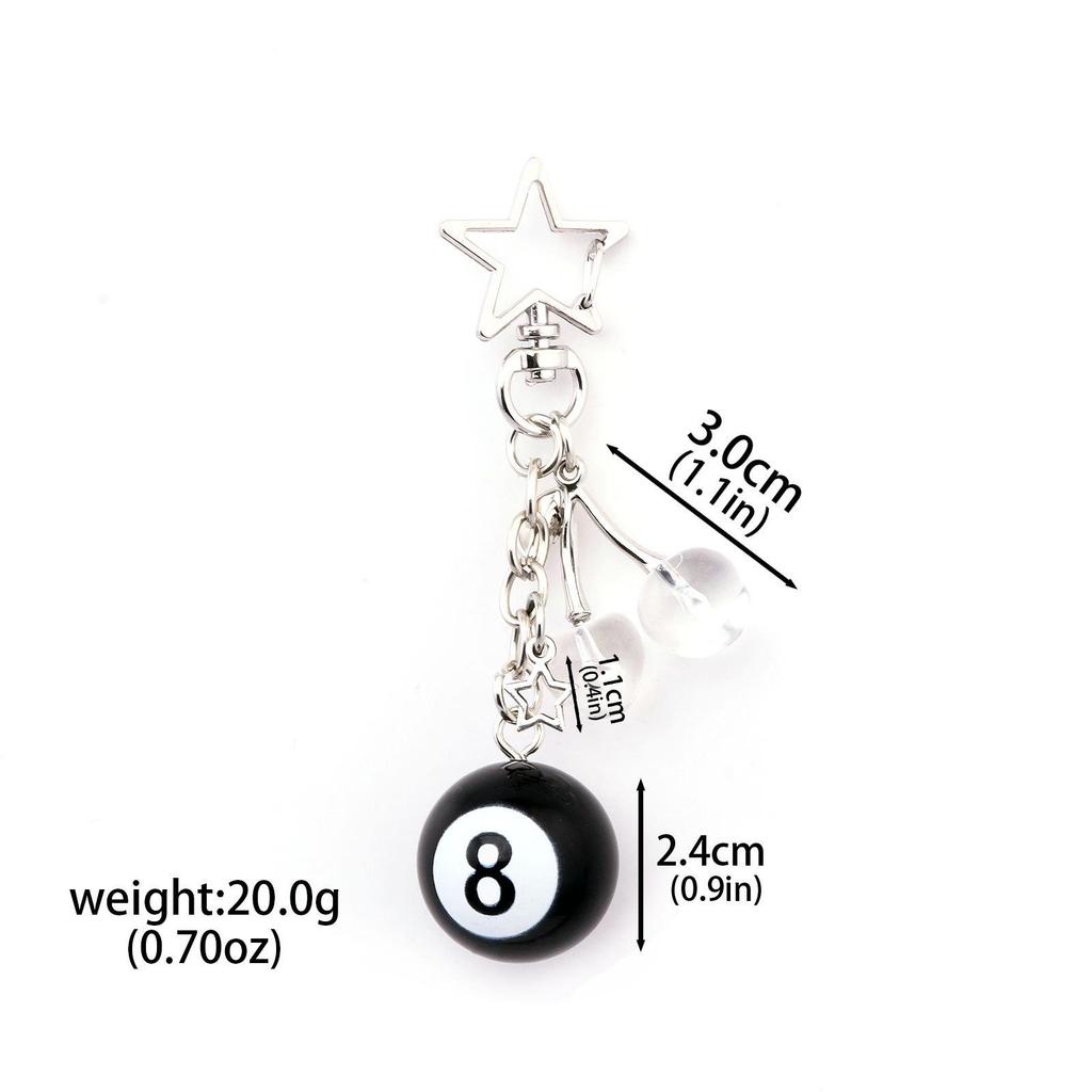 Fashionable Irregular Shape Dice Billiard Bag Pendant Metal Keychain - Hot Selling