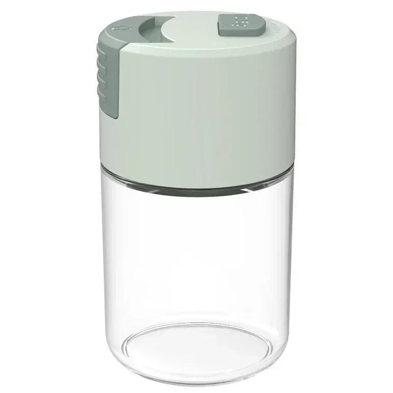 Kitchen Portable Tools Pressed Salt Control Shaker Dosing Salt Shaker Sealed Moisture Resistant Glass Shaker for Salt Storage