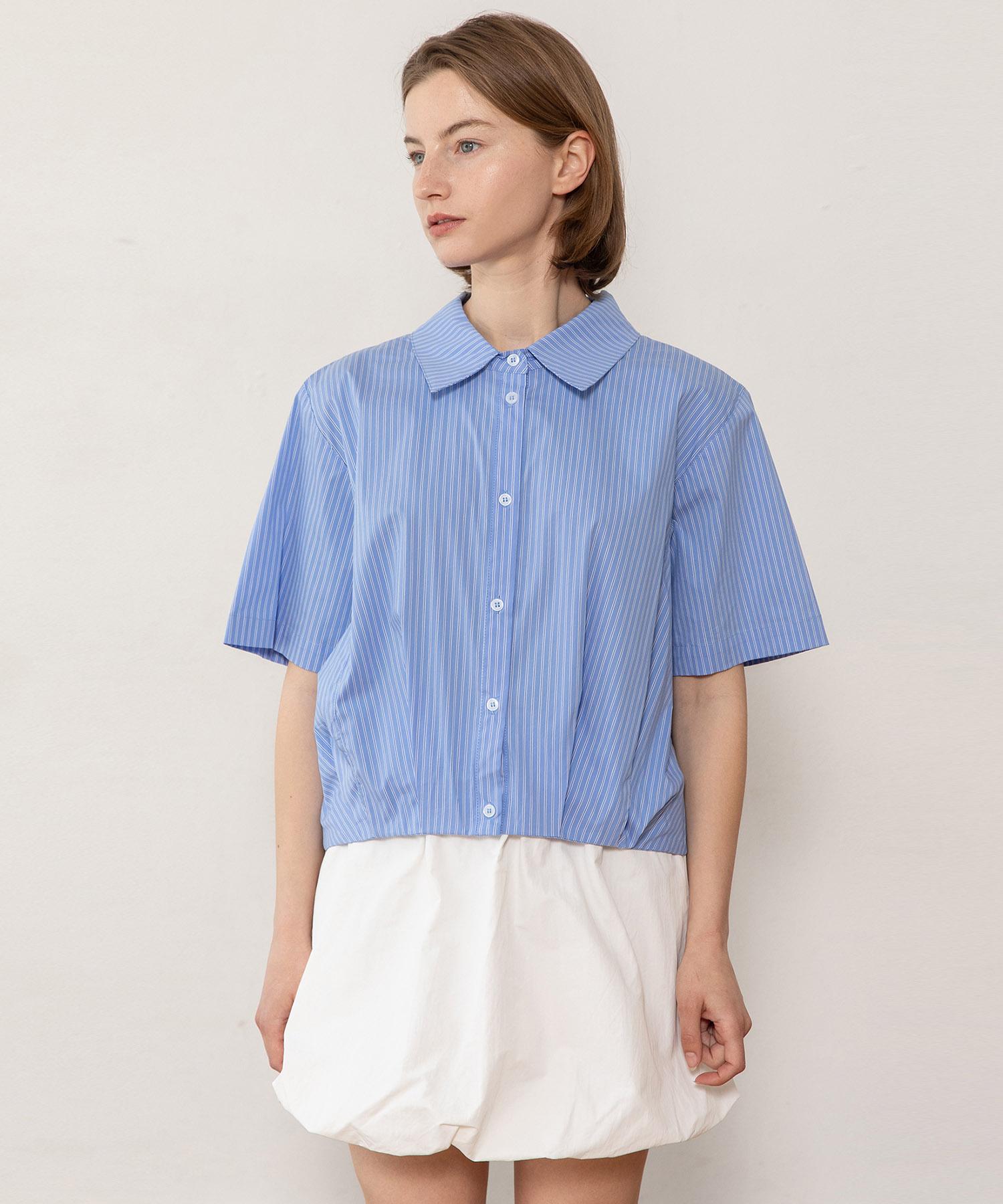 J Mark New York Unbalanced Stripe Blouse - Blue Blue/Free