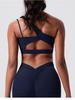 Damen Europäischer & Amerikanischer Elastischer Sport-BH: One-Shoulder Yoga & Fitness Rücken-Detail Weste