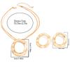 Salircon Exaggerated Geometric Circular Hollow Pendant Necklace Earring Set Women HipHop Flat Snake Metal Clavicle Chain Jewelry