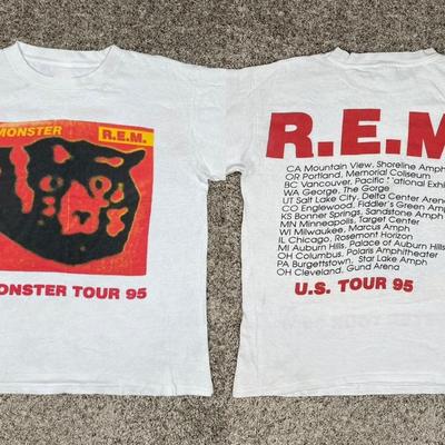 Camiseta Unisex R.E.M. Monster Tour '95, 1995 90s Banda REM Concierto de Música