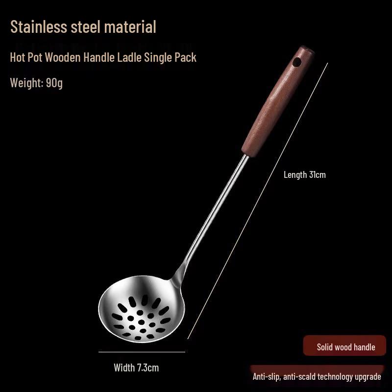 316 Stainless Steel Soup Ladle & Colander Set – Large, Long-Handled Hot Pot Serving Spoons for Home & Commercial Kitchens