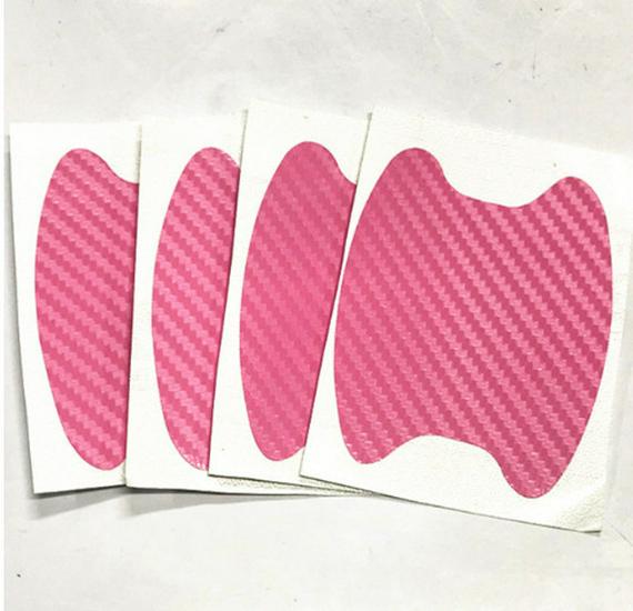 3D Carbon Fiber Car Door Handle Bowl Stickers (4-Pack) - Scratch-Resistant, Anti-Scratch, 9x10cm.