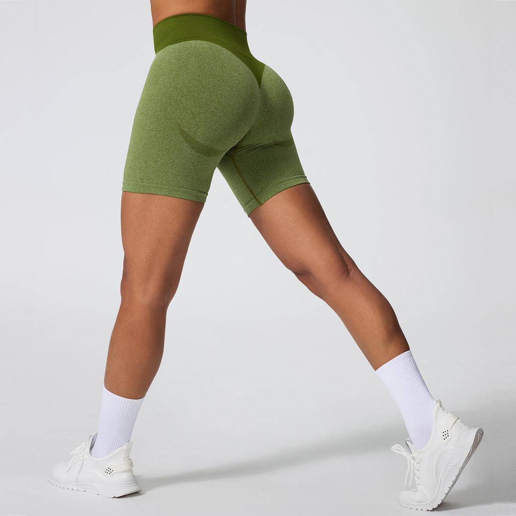Seamless Peach Hip Yoga Shorts For Women With Breathable Fabric For Gym And Running Exercises