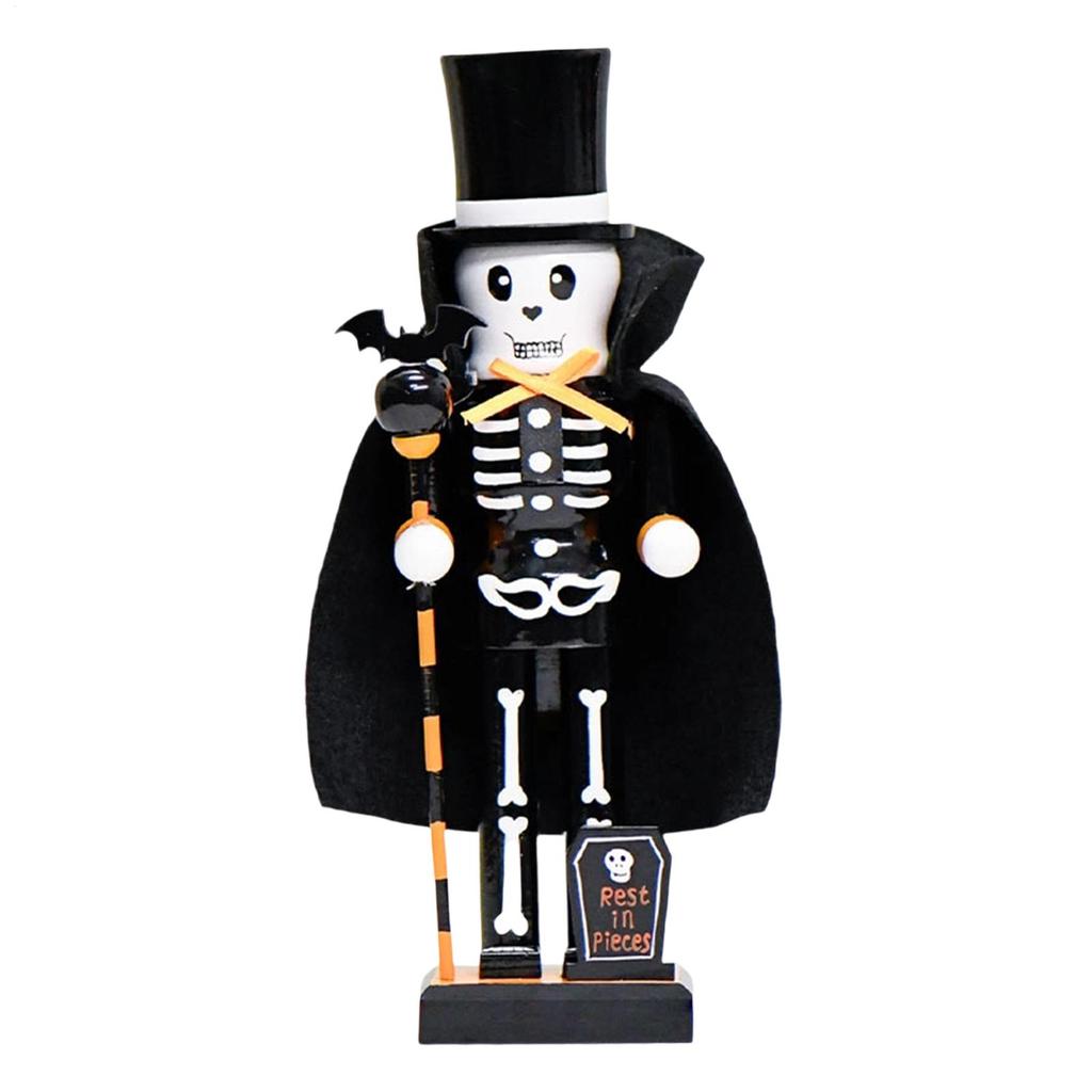 Halloween Nutcrackers Nutcracker Soldier Figurine Model Wooden Handpainted Collectible Decoration for Shelf Table Centerpiece