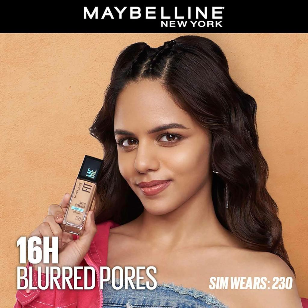 Maybelline New York Fit Me Matte + Poreless Liquid Foundation 30ml SPF 22 Oil Control for Normal Oily Skin 332 Golden Caramel