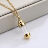Pendant Necklace with Leak-Proof Steel Transparent Capsule Screw Cap Stainless Design Souvenir Keepsake
