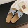 Slippers Women's Summer Wear Soft Flat-bottomed Beach Sandals One-word H Sandals