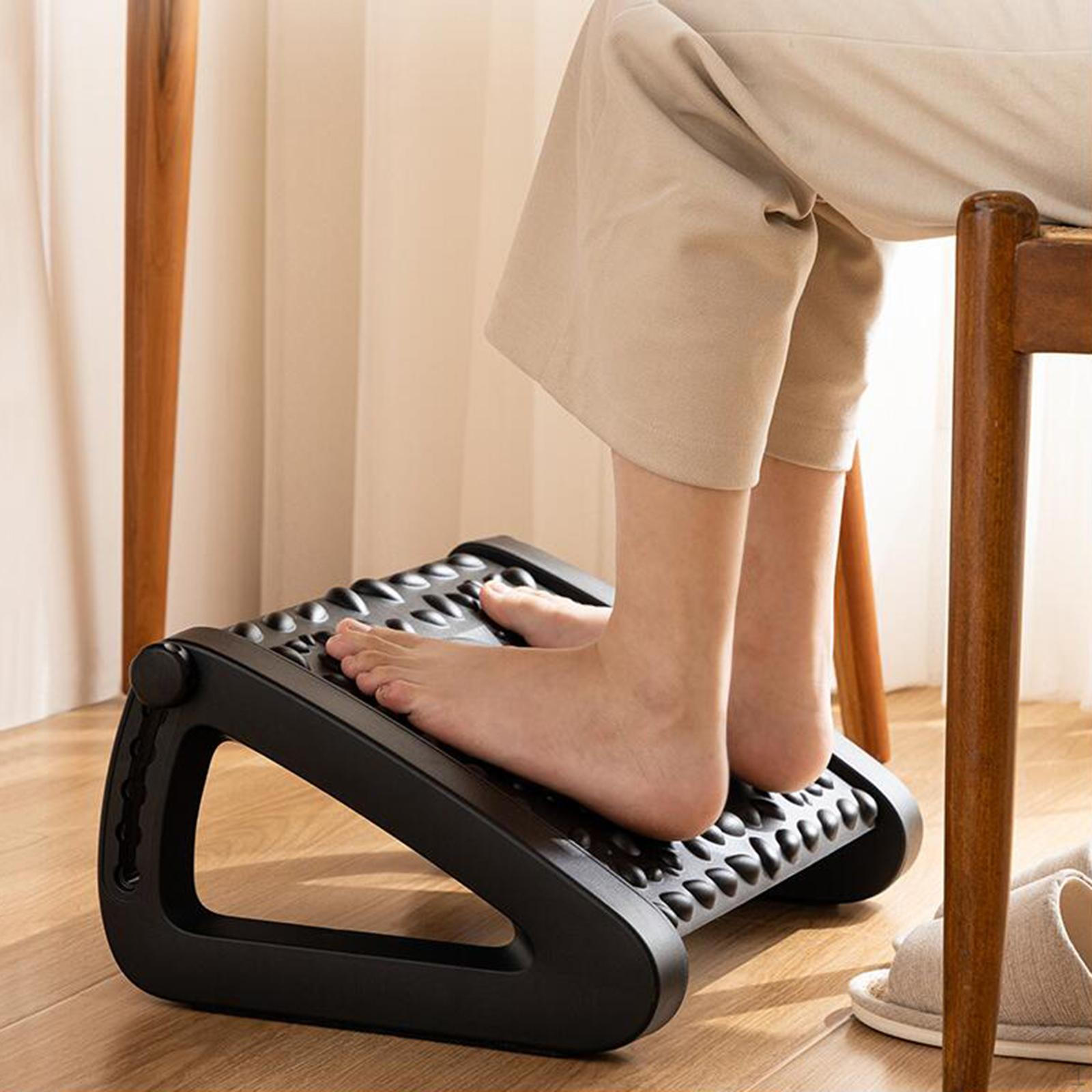 

Foot Rest Surface Non-Skid Thicken Plastic Height Tilted Footstool Footrest, Pouf Black2