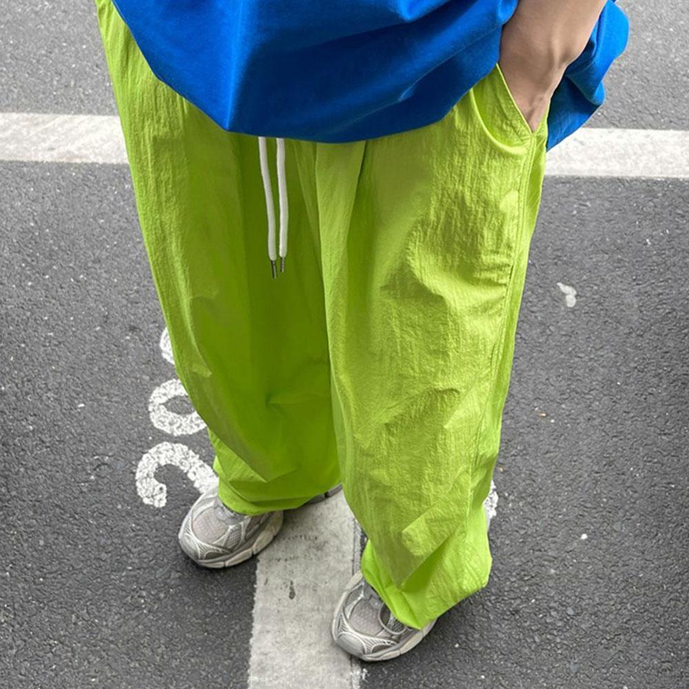 Y2K menns klær Grønne sommer Oversized svette Bredt ben Cargo Ice Silk Quick Dry Track Bukser Joggebukser Bukse Dame Koreansk 2023