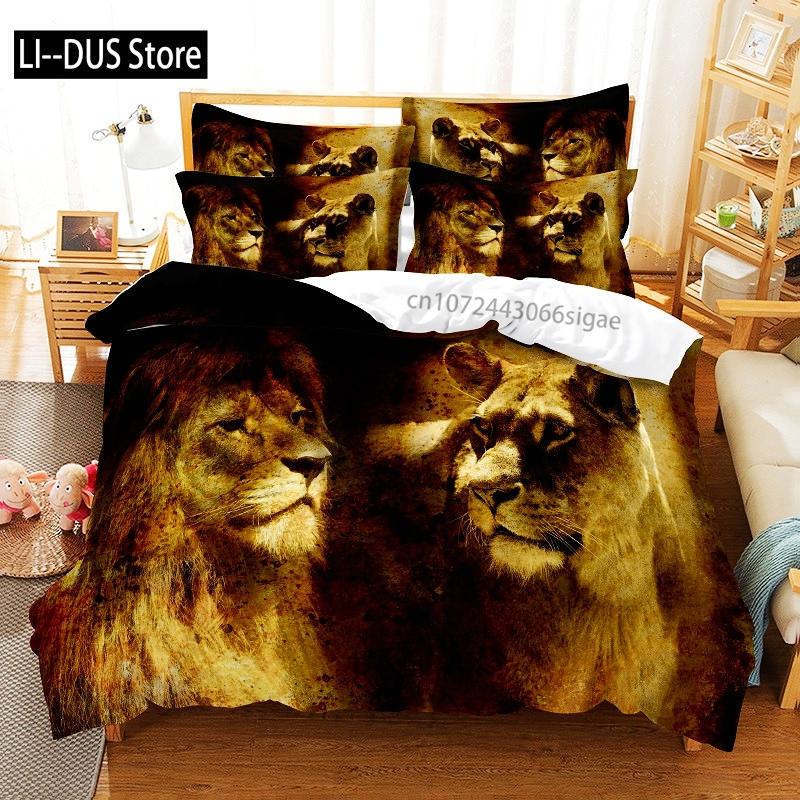 

Comforter Lion Bedding Set 3D Bedding Digital Printing Queen Size Bedding Set Fashion Design Comforter (quilt)-EU Single(135*200cm)3pcs