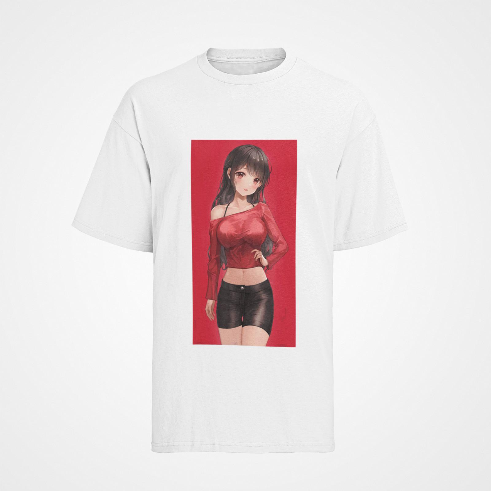 Organic Cotton Mens Pretty Anime Waifu Girl T-Shirt Mens Womens Tees Top S