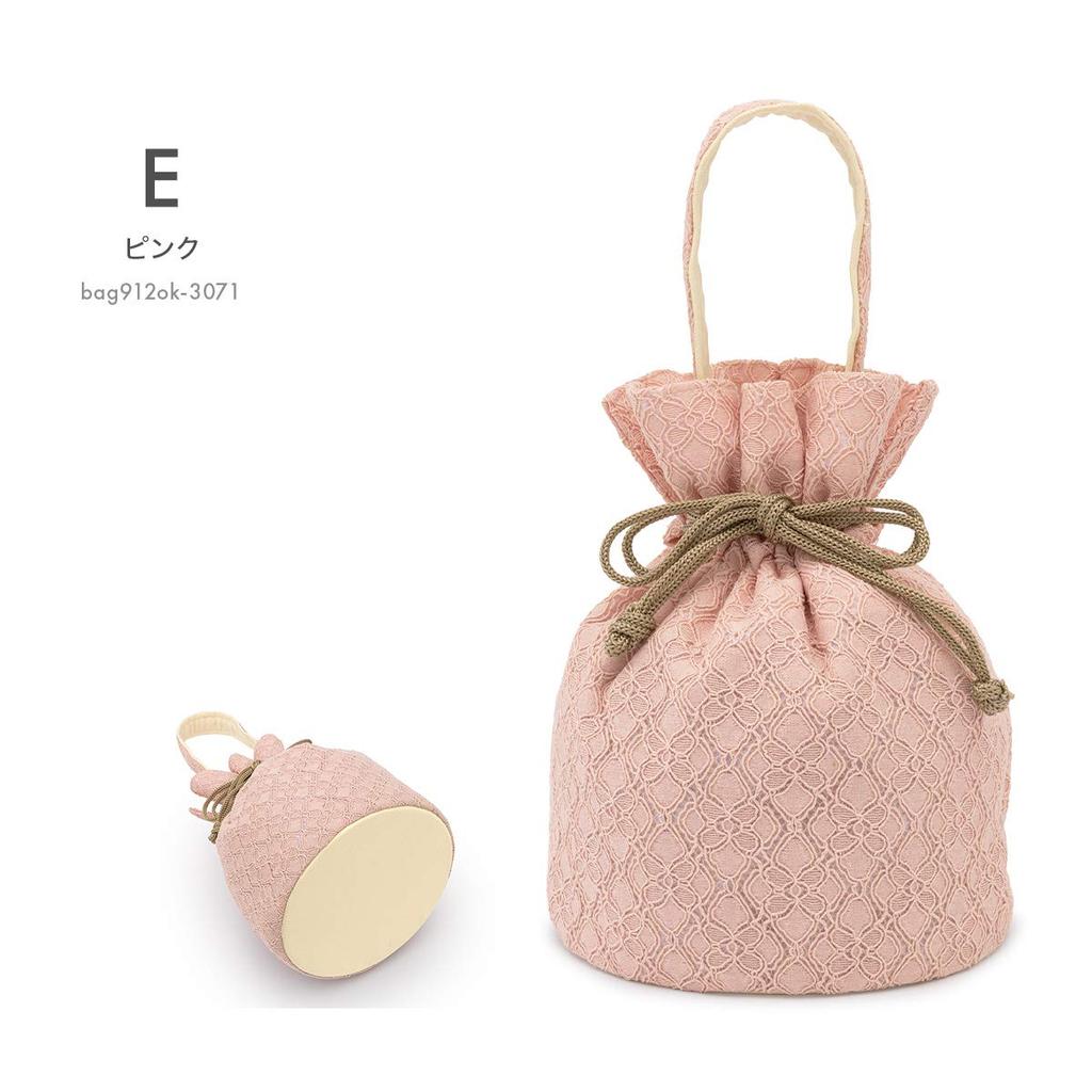 Geantă cu șnur Soubien Dantelă Brodată Ceremonia Majoratului Furisode Ceremonia de Absolvire B Alb x Floare Mică [SOUBIEN] (bag896ok)