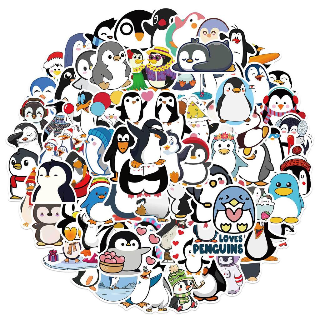 100 Cartoon Penguin Graffiti Stickers Personalized Decorative Motorcycle Suitcase Waterproof Stickers