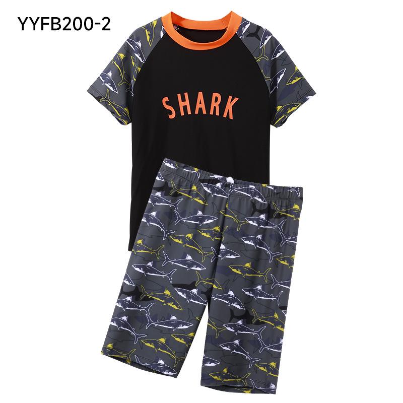 2026 Plus Size Quick-Dry Two-Piece Swimsuit Set for Kids 160 cm чёрный