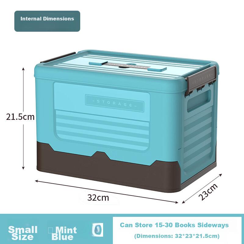 Youjialiangpin Plastic Folding Storage Box, Car Organizer, 12L, Mint Blue, 1 Piece
