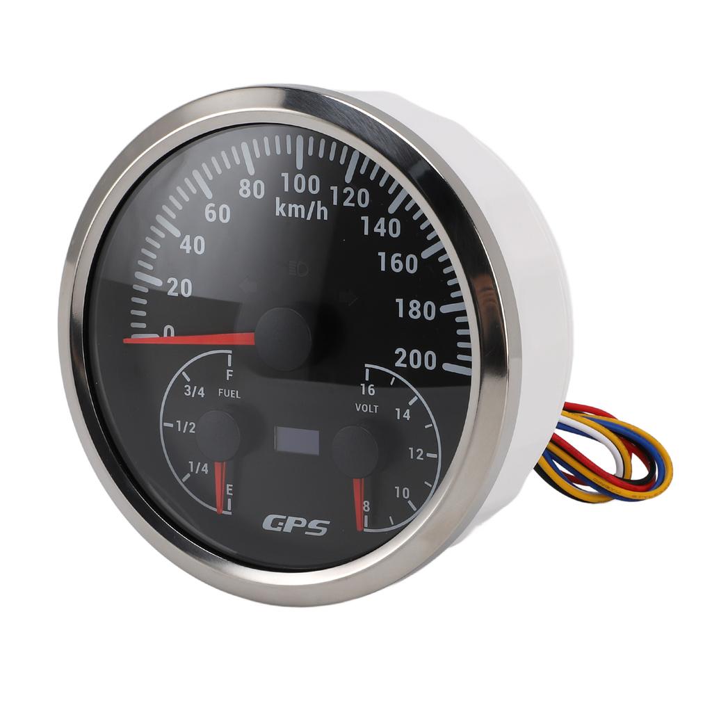 110mm 4 3 8in 3 In 1 GPS Speedometer Odometer with Voltmeter Fuel Level Gauge Turn Signal 200KM H for RV Yacht Truck