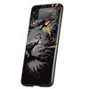 Cross Pattern Bicolor Lion Hard PC Phone Case For Samsung Galaxy Z Flip 7 6 5 4 Black Cover For Galaxy Z Flip 3 Foldable Shell