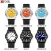 OFNS New Fashion Color Dial Men's Quartz Watch Outdoors Casual Waterproof Clock Silicone Sports Business Dress Men Watch