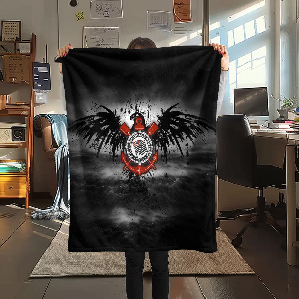 Corinthians Paulista Print Flannel Blanket, High quality Comfortable for All Seasons, Home Decor, Warmth and Comfort