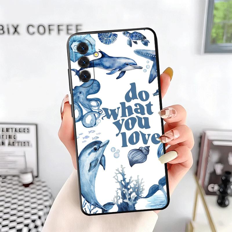 Ocean Cute Dolphin Soft Phone Case for Samsung A17 A37 A57 A16 A26 A36 A56 A15 A25 A35 A55 A14 A24 A34 A54 A13 A23 A33 A53 A52 A