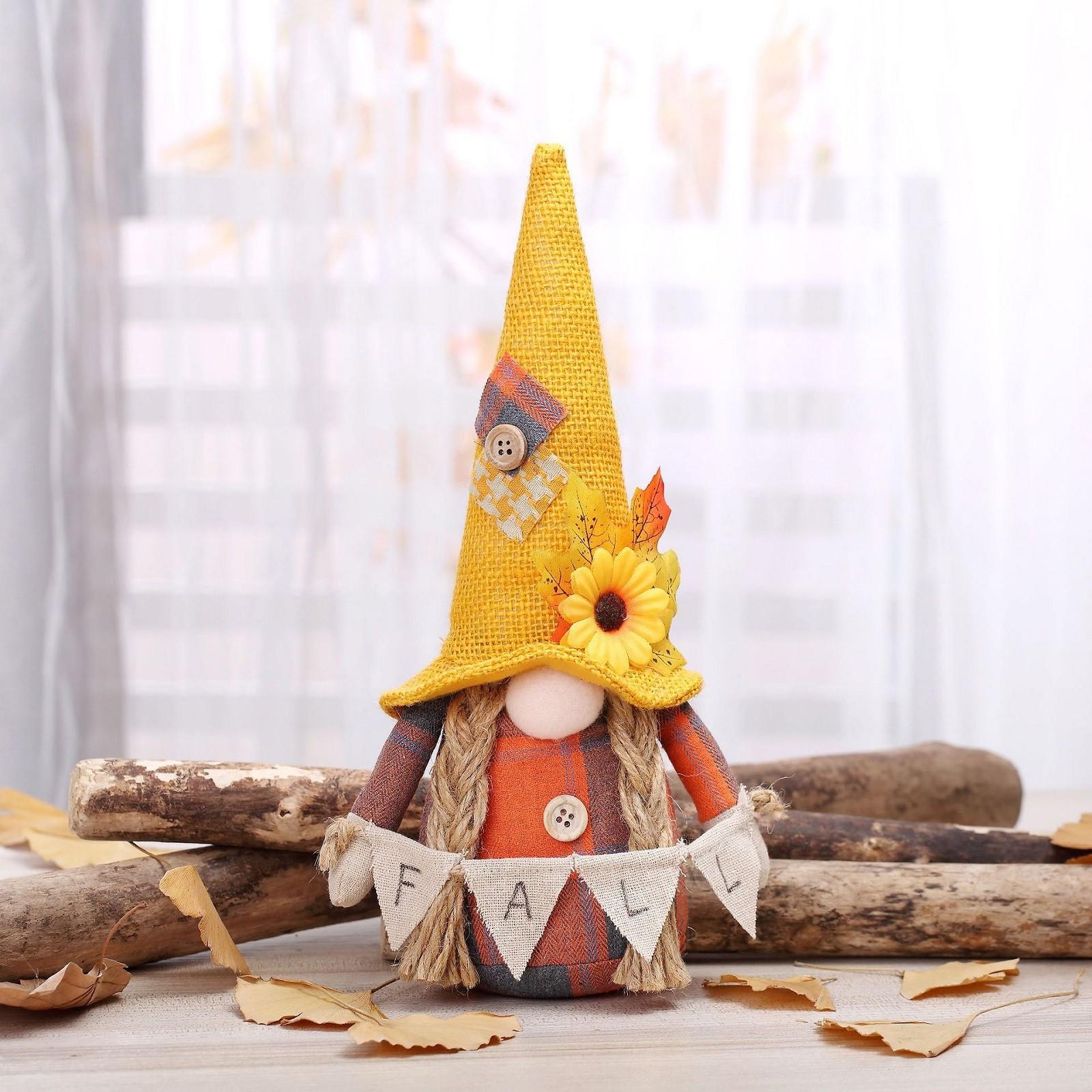 

Осенние гномы украшения для дома День благодарения гном плюшевые держат кленовый подарочный стол уставший поднос декор для вечеринки в помещении One Size