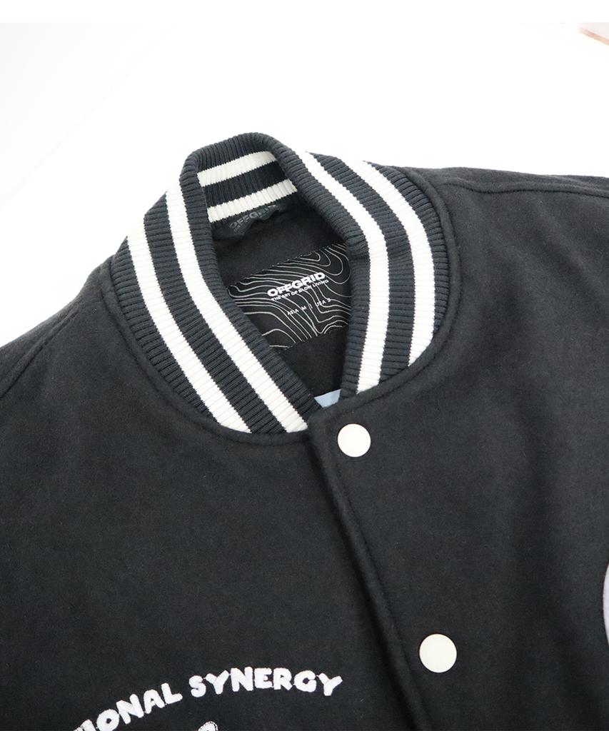 Offgrid Authentic Wappen Varsity Wool Padded Jacket - Grey