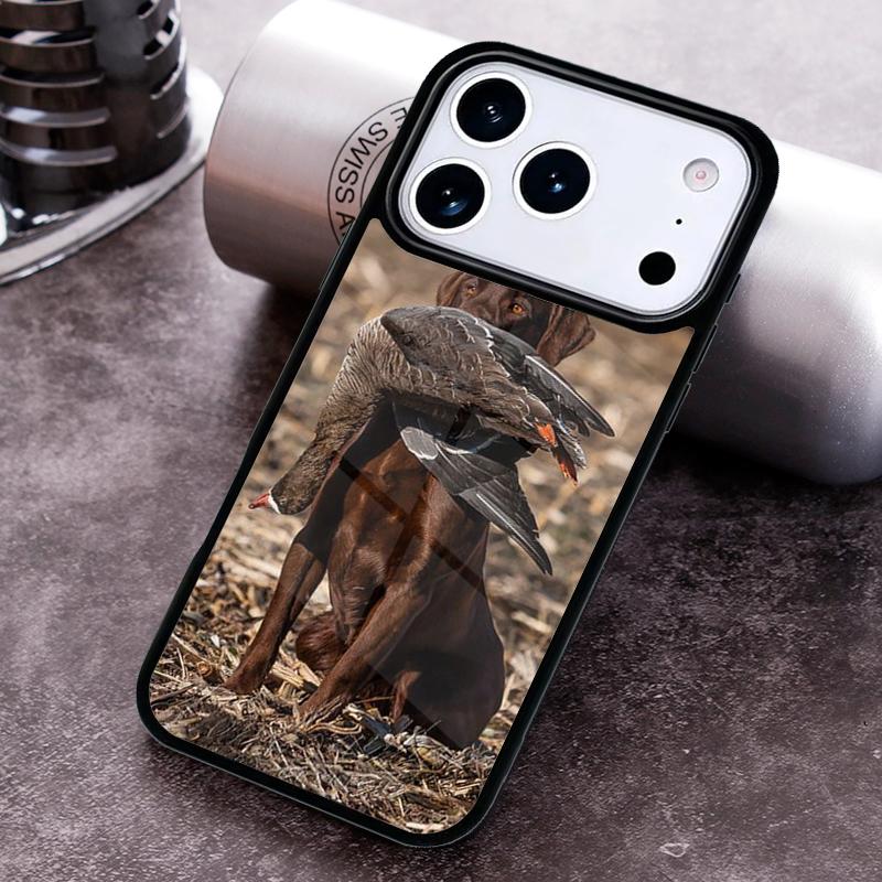 Hunting Dog and Fishing Man Cute Phone Case for iPhone 17 16 15 Pro Max Air 14 13 12 11 Plus Shockproof Cover