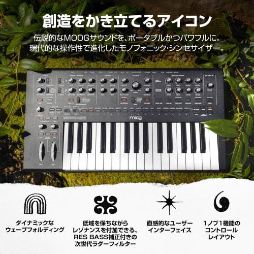 MOOG Messenger Monophonic Analog Keyboard Synthesizer with 32 Keys, 64-Step Sequencer, 256 Presets, Aftertouch, Sub-Oscillator, Ladder Filter, and Arp