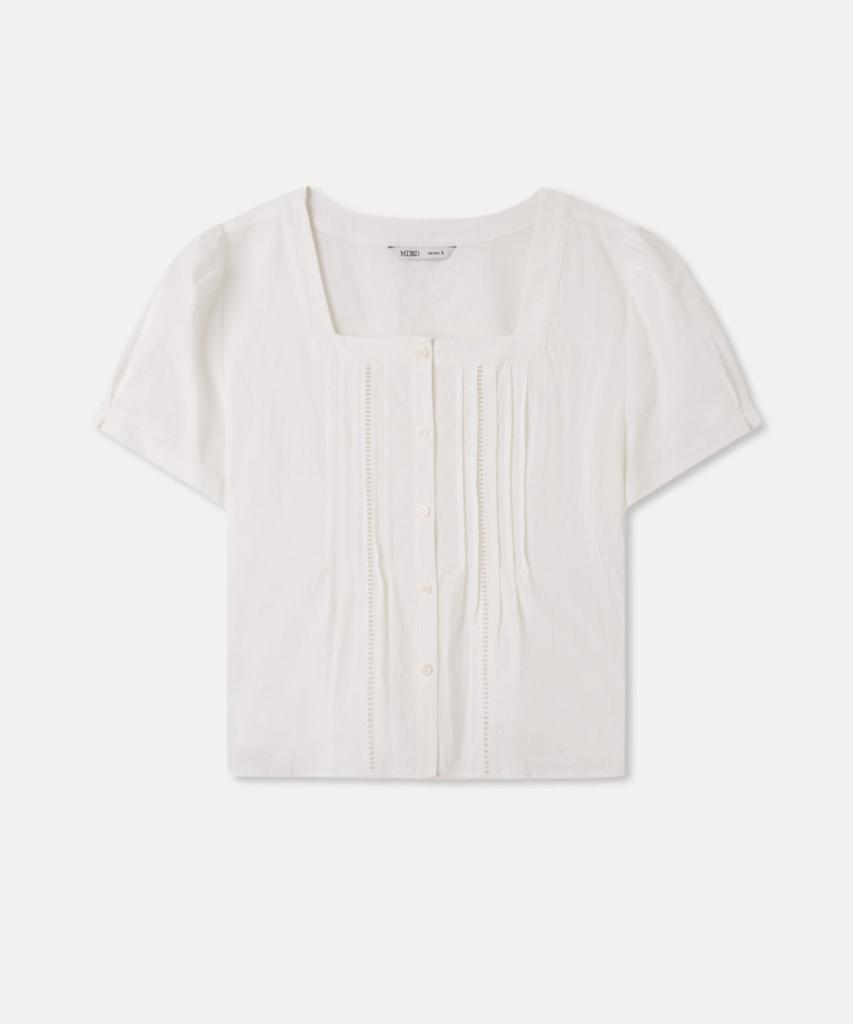 MIXXO Square Neck Pintuck Blouse
