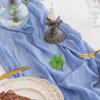 10pcs 36x118inch Sage Green Cheesecloth Table Runner Boho Gauze Wedding Dining Table Decor Reception Bridal Shower Tablecloth