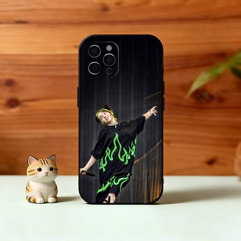 H-Happier Than Ever Phone Case For iPhone 17,16,15,14,13,12,11 Plus,Pro Max,XS,Soft Silicone Black Cover
